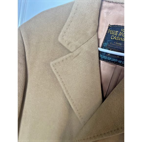 Vtg Hand-made Men's Pure Mongolian Cashmere Peacoat M Kaufmans Pittsburgh Classy - Picture 2 of 16